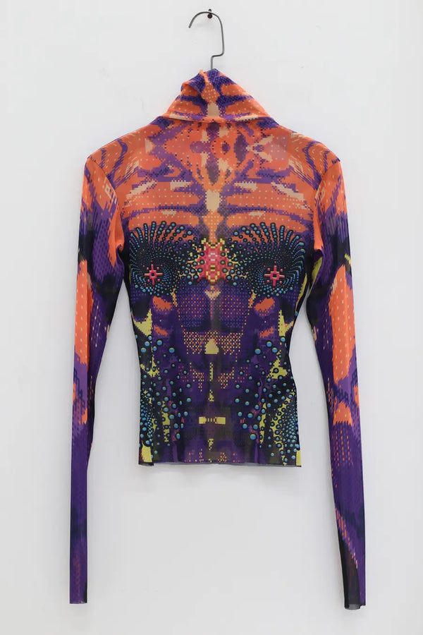 WINDOWSEN Turtleneck Mesh Top WDS-24T010-OG